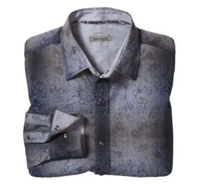  SLIM FIT PAISLEY-PRINTED JACQUARD SHIRT