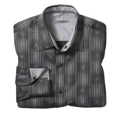  SLIM FIT TEXTURED GRID JACQUARD SHIRT