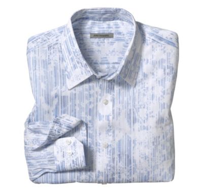  TAILORED FIT WATERCOLOR CUTOUT-PRINT SHIRT