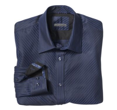  TAILORED FIT BIAS-CUT MICRO STRIPE SHIRT