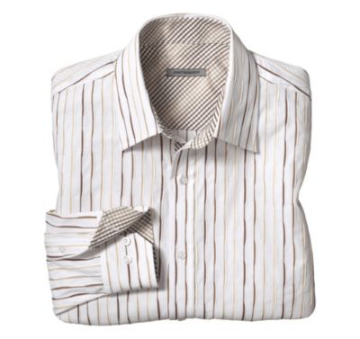  TAILORED FIT PLEATED STRIPE SHIRT