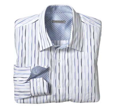  TAILORED FIT PLEATED STRIPE SHIRT