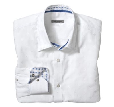  SLIM FIT FLEUR-DE-LIS JACQUARD SHIRT