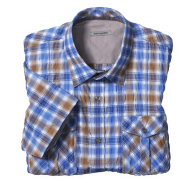  SLIM FIT CRINKLE PLAID SEERSUCKER SHIRT