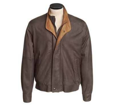  LIGHTWEIGHT LAMB DOUBLE COLLAR BOMBER