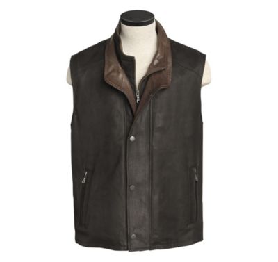  LAMBSKIN NUBUCK DOUBLE COLLAR VEST