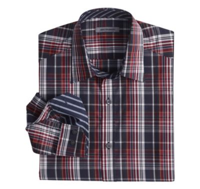  TAILORED FIT MIDNIGHT PLAID SHIRT