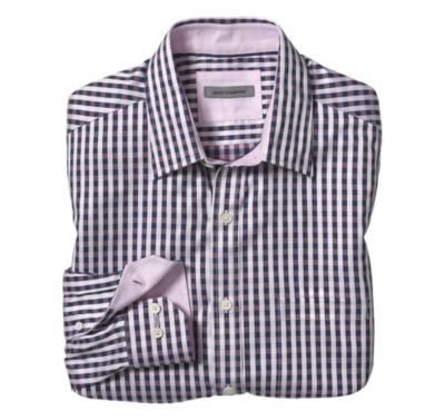  TAILORED FIT TWO-TONE GINGHAM SHIRT