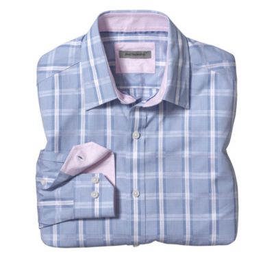  TAILORED FIT RAISED GLEN PLAID SHIRT