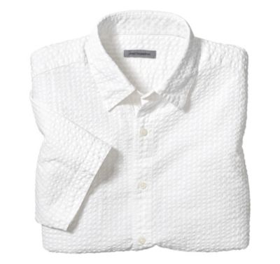  CLASSIC FIT SEERSUCKER TONAL GRID CAMP SHIRT