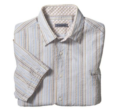  TAILORED FIT SEERSUCKER VARIEGATED STRIPE SHIRT