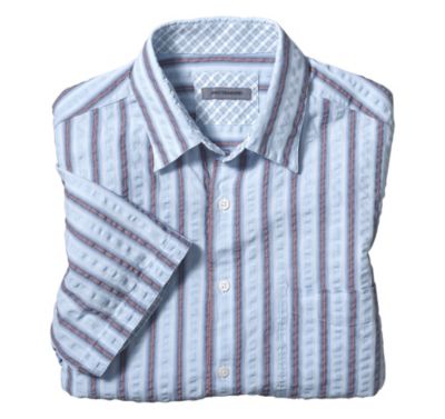  TAILORED FIT SEERSUCKER WIDE STRIPE SHIRT
