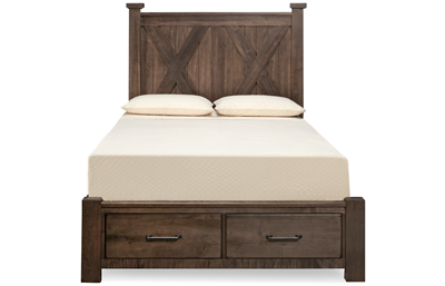 Cool Rustic Queen X Bed with Storage Footboard