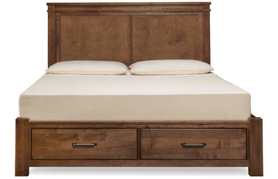 Cool Rustic King Mansion Bed with Storage Footboard