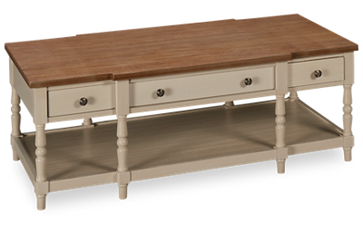 Grafton Farms 3 Drawer Cocktail Table with Casters and Storage