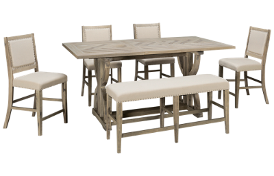 Fairview 6 Piece Counter Height Dining Set with Leaf