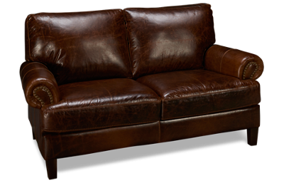 Memphis Leather Loveseat with Nailhead