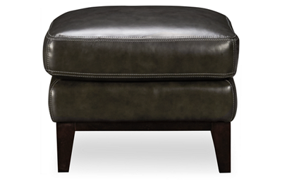 Woodstock Leather Accent Ottoman