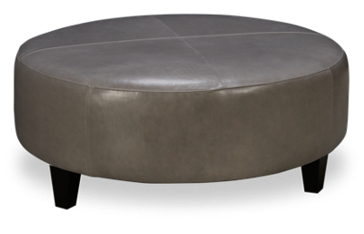 Anderson Leather Accent Round Ottoman