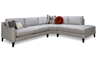 Design Lab 3 Piece Sectional with Toss Pillows
