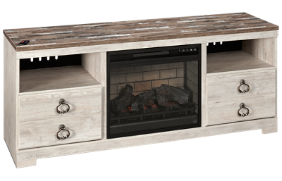 Willowton TV Stand with Fireplace