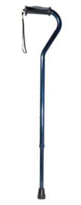 Height Adjustable Aluminum Offset Cane with Gel Grip (Black) image