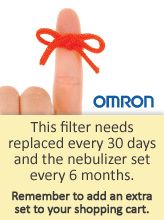 remember to replace your nebulizer set every 6 months and you filter every 30 days