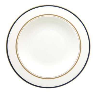 library lane navy pasta/ rim soup bowl