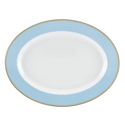 market street blue oval platter