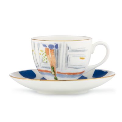 illustrated step brightly cup and saucer set