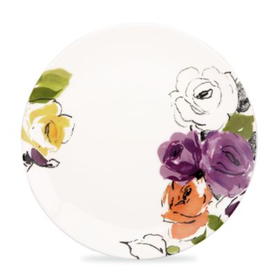 charcoal floral accent plate