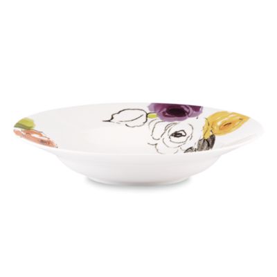 charcoal floral pasta bowl/rim soup