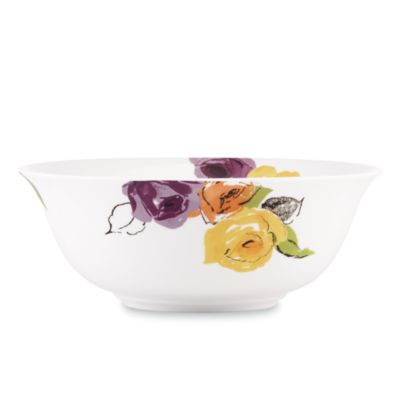charcoal floral serving bowl