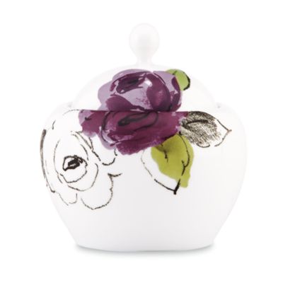 charcoal floral sugar bowl