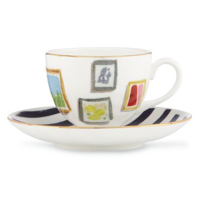 illustrated salan wall cup and saucer set