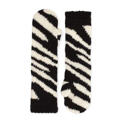 hand in hand long zebra mittens