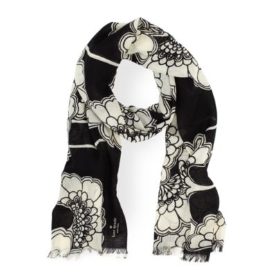 japanese floral wool scarf