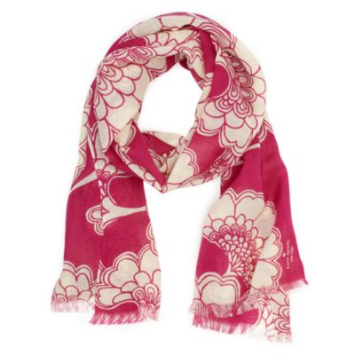 japanese floral wool scarf