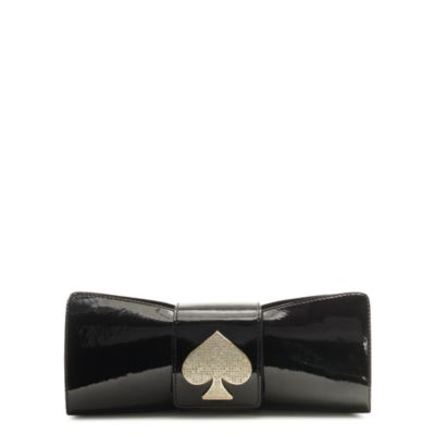 sparkle spade bow clutch