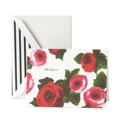 rose print thank you notes