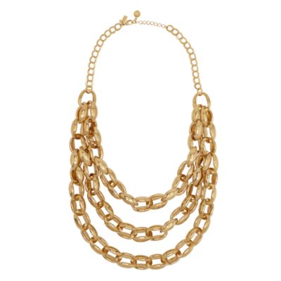 highline gold triple row necklace