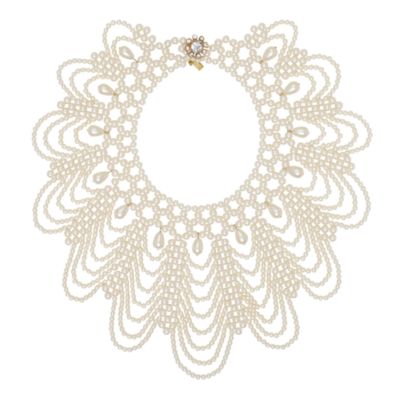pearl scallop bib necklace