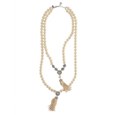 putting on the ritz tassel statement necklace