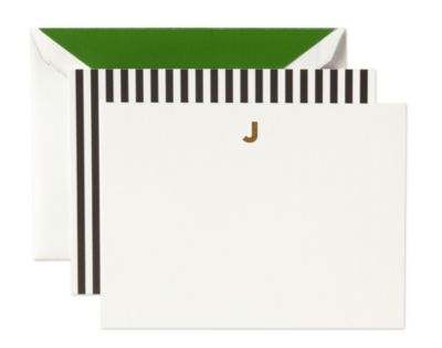 monogram note card j