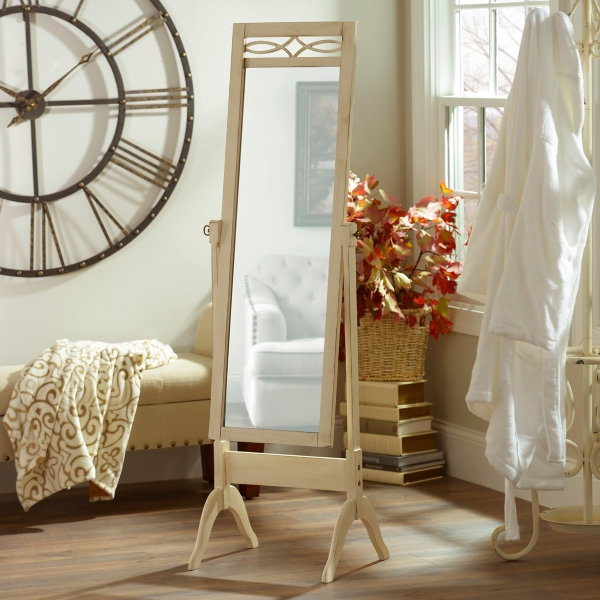 Antique White Cheval Floor Mirror Kirklands