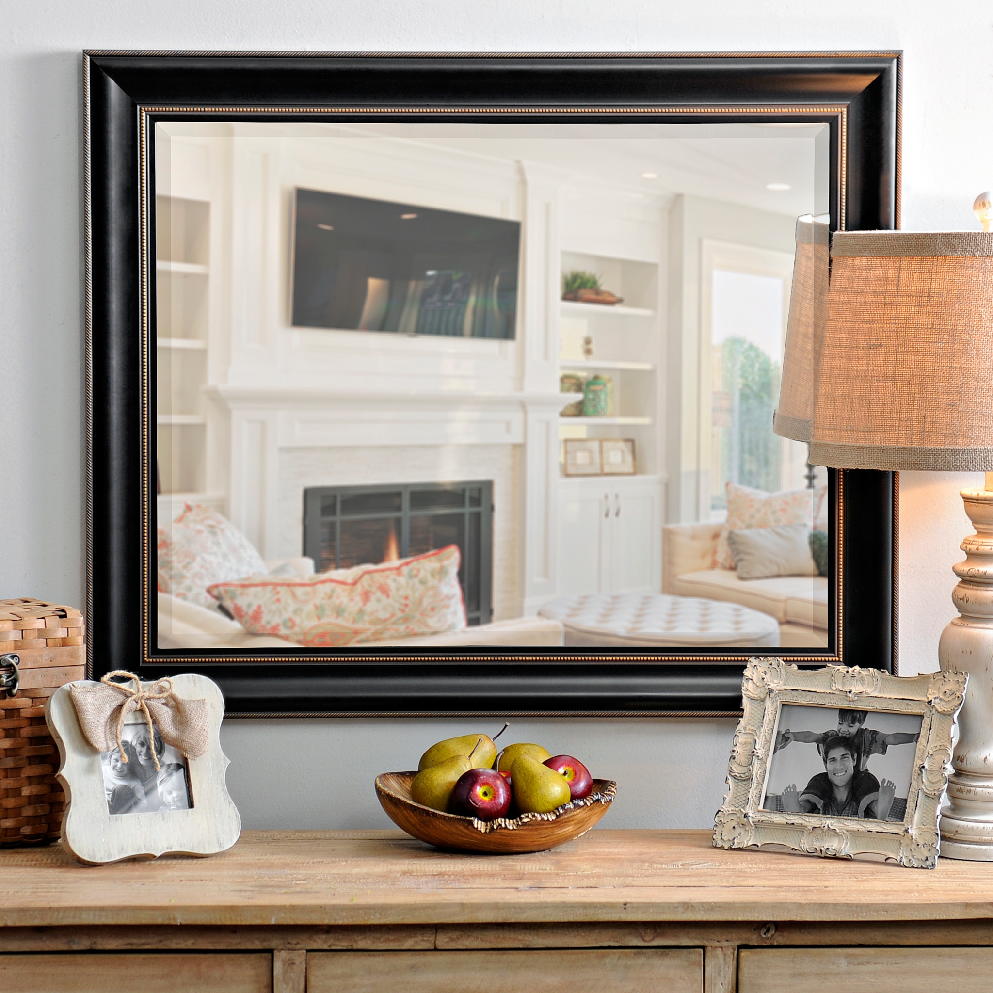 Black Framed Mirror, 28x34 Kirklands