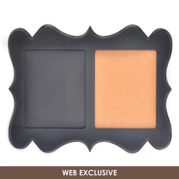  Black Adeline Duo Chalkboard Cork Board