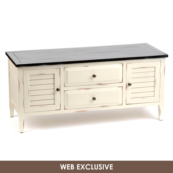  Wood Cream Media Cabinet