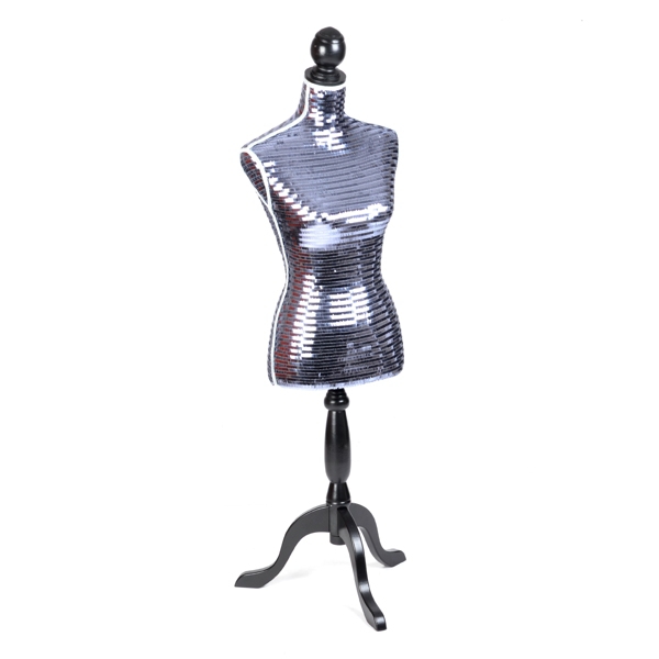  Silver Sequin Dress Form
