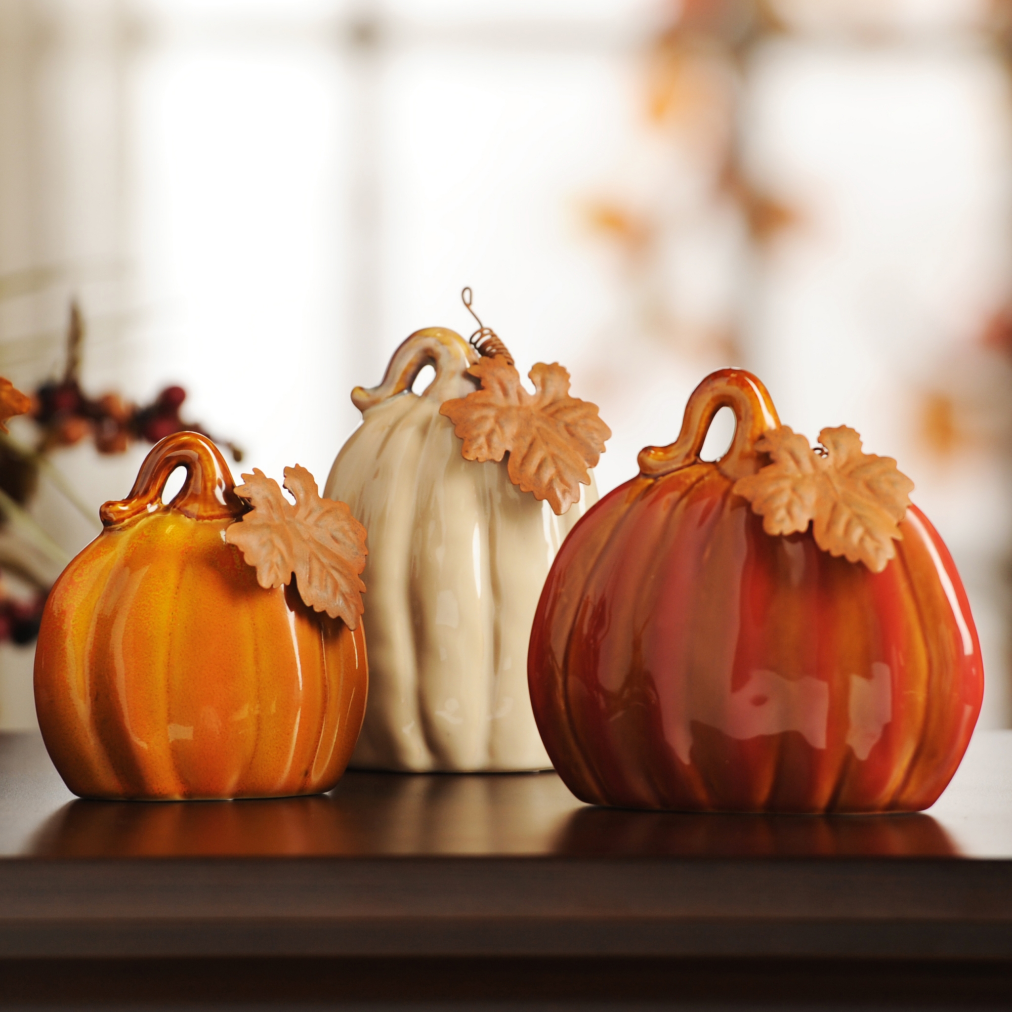 Ceramic Pumpkins, Set of 3 Kirklands
